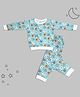 Sheer Love Cotton Jersey Knit Full Sleeves Bear Printed Coordinating Tee &  Joggers Night Suit - Light Blue