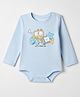 Babyoye 100% Cotton Interlock Knit Full Sleeves Onesie With Ecojiva Finish & Vehicle Print - Light Blue