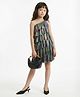 Taffykids Knit Sleeveless Holographic Asymmetric Layered Party Dress With Glitter Print  - Multicolor