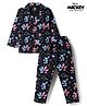 CUCUMBER Disney Sinker Knit Full Sleeves Co-Ords Shirt & Pyjama Night Suit With Mickey Mouse & Minnie Mouse Graphics - Black