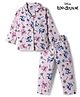CUCUMBER Disney Sinker Knit Full Sleeves Co-Ords Shirt & Pyjama Night Suit With Stitch Graphics - Light Pink