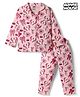 CUCUMBER Disney Sinker Knit Full Sleeves Co-Ords Shirt & Pyjama Night Suit With Minnie Mouse Graphics - Baby Pink