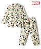 CUCUMBER Sinker Knit Full Sleeves Hulk Printed Co-Ords Shirt & Pajama Night Suit - Cream