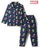 CUCUMBER Sinker Knit Full Sleeves Thor Printed Co-Ords Shirt & Pajama Night Suit - Navy