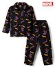 CUCUMBER Sinker Knit Full Sleeves Spiderman Printed Co-Ords Shirt & Pajama Night Suit - Black