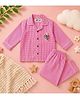 TIPPY TOP Pure Cotton Woven Full Sleeves Butterfly Patch Detailed Coordinating Shirt & Pajama Night Suit - Pink