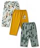 OHMS Single Jersey Knit Full Length Lounge Pant with Abstract Print Pack of 3 -  Yellow & Grey