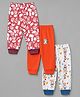 OHMS Single Jersey Knit Full Length Animals Printed Lounge Pants Pack Of 3 - Orange Red & White