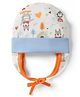 OHMS Single Jersey Knit Baby Caps With Teddy Bear Print Blue - Diameter 17 cm