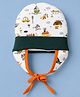 OHMS Single Jersey Knit Baby Cap with Cars Print Grey - Diameter 16 cm