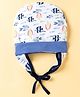 OHMS Single Jersey Knit Baby Cap with Sea Life Print Blue - Diameter 15 cm
