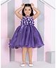 Ministitch Woven Sleeveless Floral Applique Detailed Dress - Purple