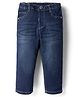 Babyhug Denim Full Length Washed Jeans With Stretch in Navy Blue