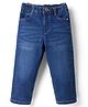 Babyhug Denim Full Length Washed Jeans With Stretch in Royal Blue