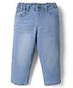 Babyhug Denim Full Length Washed Jeans With Stretch in Light Blue