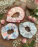 Radhya accessories Set Of 3 Floral Printed Scrunchies -  Multi Colour