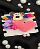 Radhya accessories Set Of 2 Dog & Heart Applique Detailed Hair Ties - Multi Colour