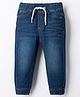 Babyhug Denim Full Length Jogger Style Jeans with Stretch - Navy Blue
