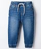 Babyhug Denim Full Length Jogger Style Jeans with Stretch - Royal Blue