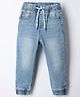 Babyhug Denim Full Length Jogger Style Jeans with Stretch - Light Blue