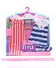 Barbie Doll Fashions and Accessories Set with 2 Complete Mermaid Themed Outfits - Red & Blue