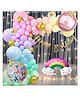 Puchku Happy birthday Net Curtain  LED Light 71 Pcs Combo for Kids pastel décorbirthday party first 1st  2nd 5th  10th