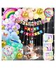 Puchku Premium Happy Birthday Combo KIT  Rainbow Foil balloon Set for first 1st birthday Theme girl kids Pack of 85  Multicolor