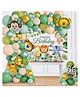 Puchku ungle Theme Birthday Decoration Kit for Baby Boy with Jungle Wall Poster, Animal Foil Balloon Set, Green Balloons for Decoration, Animal Theme Birthday Party Decorations- 58 Pcs
