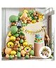 Puchku Jungle Theme Birthday Decoration Kit for Baby Boy with Jungle Wall Poster- 58 Pcs