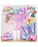 Puchku Unicorn Theme Birthday Decoration Kit for Baby Girl with Pastel Balloons- 47 Pcs