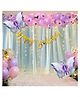 Puchku Butterfly Theme Birthday Decoration Kit For Girls - 80 Pcs,Purple Theme Happy Birthday Decoration Kit | Purple Balloons for Girls | Birthday Decoration Curtains