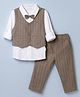 Child World Textile Woven Full Sleeves Party Suit - Beige