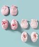 Bubble Pop Interlock Knit Mitten & Booties Set With Floral Print Pack of 2- Pink