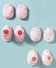 Bubble Pop Interlock Knit Mitten & Booties Set With Heart Print Pack of 2 - Multicolor