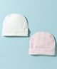 Bubble Pop Interlock Knit Printed Baby Caps Pack of 2 Multicolor - Diameter 11 cm