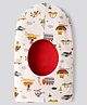 OHMS Single Jersey Knit Monkey Cap with Vehicle Print Red  - Diameter 15 cm