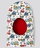 OHMS Single Jersey Knit Monkey Cap With Animal Print Red - Diameter 15 cm