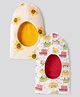 OHMS Single Jersey Knit Monkey Cap With Floral & Vehicle Print Pack of 2 White - Diameter 15 cm