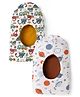 OHMS Single Jersey Knit Monkey Cap With Vehicle & Space Theme Print Pack of 2 White - Diameter 15 cm