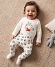 Doodle Poodle Interlock Knit 100% Cotton Printed Full Sleeves Bunny Printed Onesies With Diaper Leggings - White