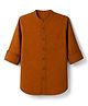 Pine Kids Cotton Woven Shirt with Full Sleeves in Dark Brown for 6-7 Years