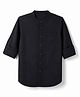 Pine Kids Cotton Woven Solid Shirt with Full Sleeves - Black