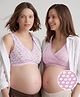Bella Mama Cotton Elastane Knit Floral Printed Sleep Bra Pack of 2 - Pink