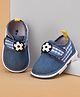 Cute Walk by Babyhug Velcro Closure Checked Musical Causal Shoes With Football Applique - Blue