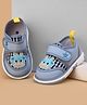 Cute Walk by Babyhug Velcro Closure Checked Musical Shoes With Animal Applique - Blue