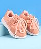 Babyoye Lace Up Solid Sneaker - Peach
