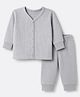 Babyhug Cotton Knit Full Sleeves Solid Thermal Inner Wear - Light Grey
