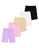 KUCHIPOO Cotton Knit Pack Of 5 Solid Shorts - Lavender Pink Beige White & Black