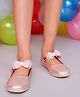 Freeplay Stones Embellished Bow Applique Detailed Ballerinas - Pink