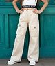 Cutiekins Woven Solid Cargo Pants - Beige